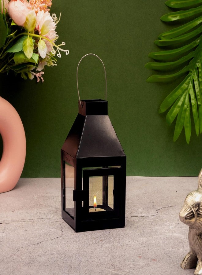 Rely+ Black Metal Lantern Candle Holder - Indoor & Outdoor Decor, Hanging Tealight Candlestick Holders for Wedding, Party, Halloween, Christmas, Dinner - Modern Home Decor, 5.5 Inch - Image 5
